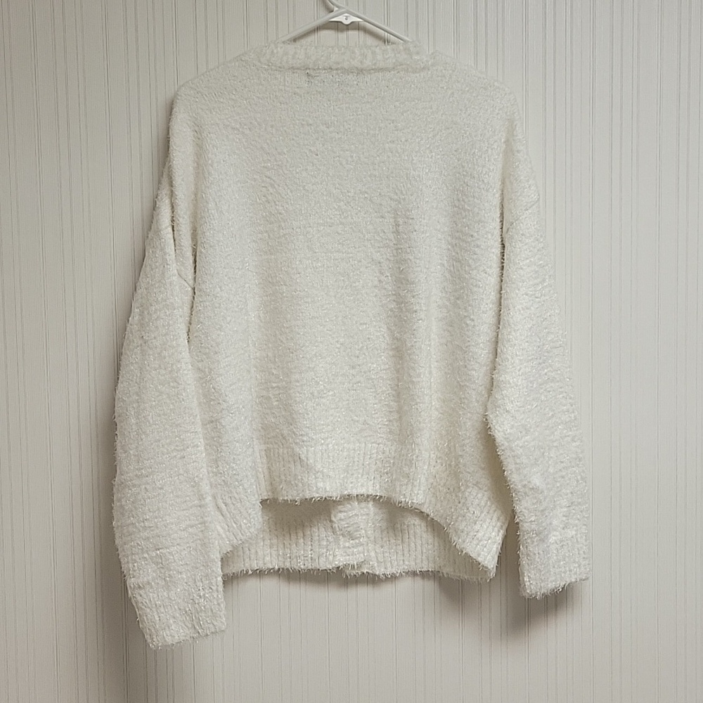33 Degrees White and Gold Snowflake Cardigan, Women's XL - Picture 6 of 7